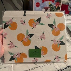 Kate Spade New York File Folder , NWT, oranges and orange blossoms Set Of 6